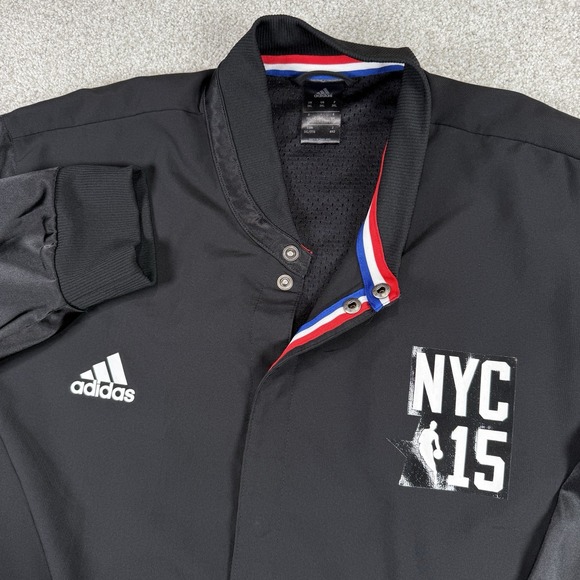 ADIDAS 2015 NYC NBA‎ All Star Game Warm Up Black Button Jacket Size 3XL